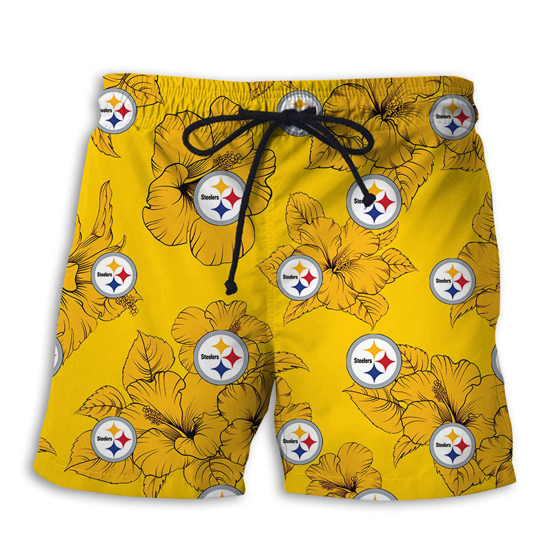 Pittsburgh Steelers Tropical Floral Shorts