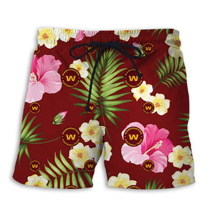 Washington Commanders Summer Floral Shorts