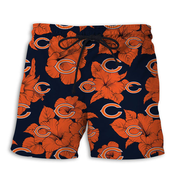 Chicago Bears Tropical Floral Shorts
