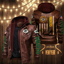 Load image into Gallery viewer, Green Bay Packers Flag Leather Jacket