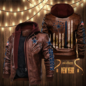 Dallas Cowboys Flag Leather Jacket