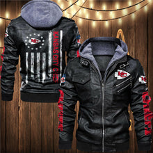 Load image into Gallery viewer, Kansas City Chiefs Flag Leather Jacket
