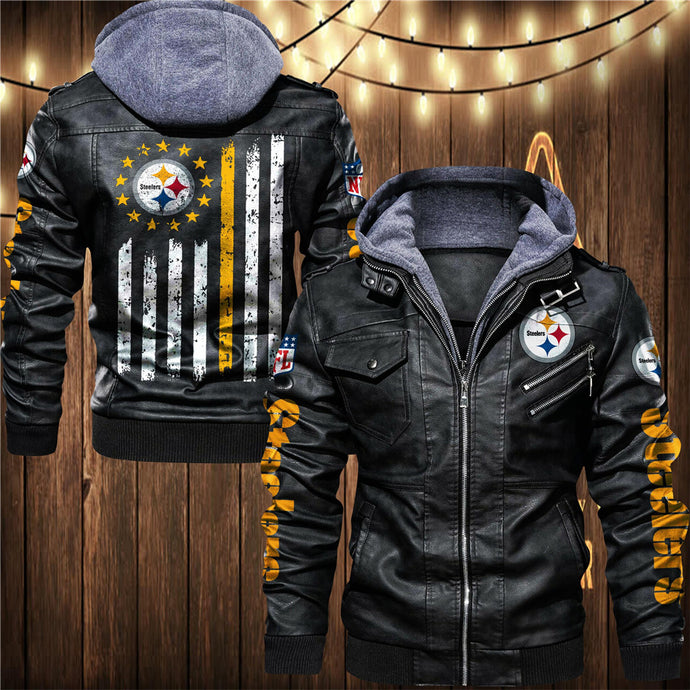 Pittsburgh Steelers Flag Leather Jacket