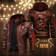 Load image into Gallery viewer, San Francisco 49ers Skull 3D Leather Jacket