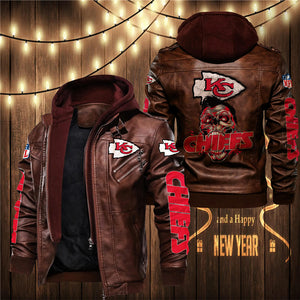 Kansas City Chiefs Skull 3D Leather Jacket