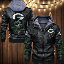 Load image into Gallery viewer, Green Bay Packers Skull 3D Leather Jacket