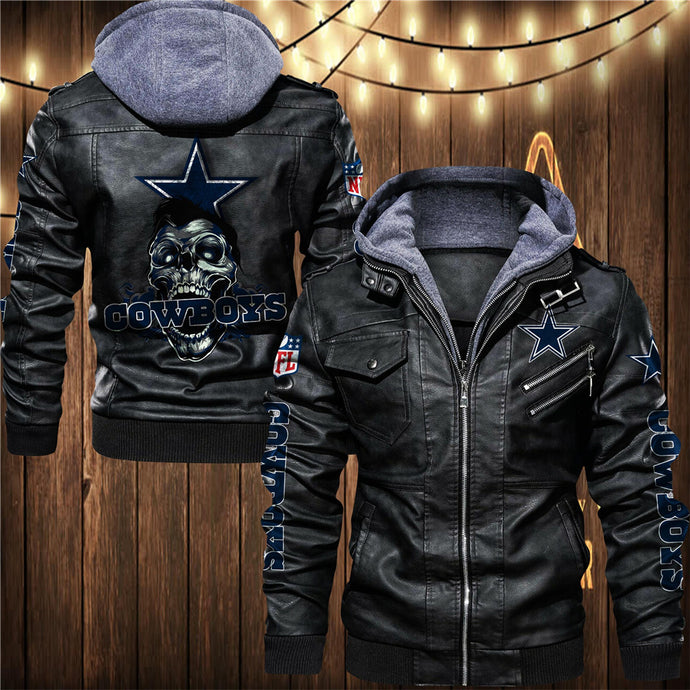 Dallas Cowboys Skull 3D Leather Jacket