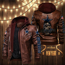 Load image into Gallery viewer, Dallas Cowboys Skull 3D Leather Jacket