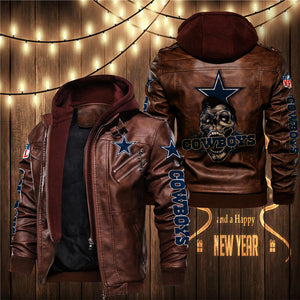 Dallas Cowboys Skull 3D Leather Jacket