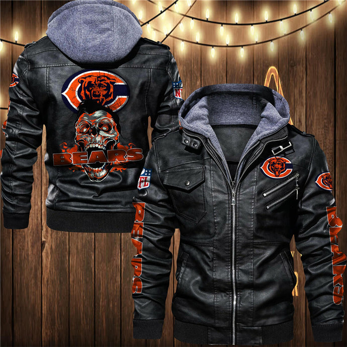 Chicago Bears Skull 3D Leather Jacket