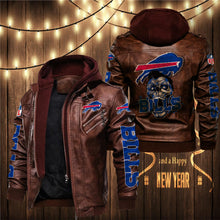 Load image into Gallery viewer, Buffalo Bills Skull 3D Leather Jacket