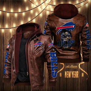 Buffalo Bills Skull 3D Leather Jacket