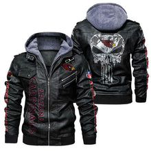 Load image into Gallery viewer, Arizona Cardinals Skull Leather Jacket