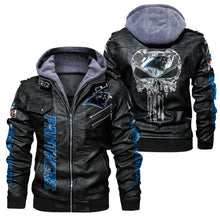 Load image into Gallery viewer, Carolina Panthers Skull Leather Jacket