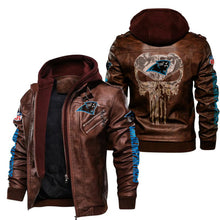 Load image into Gallery viewer, Carolina Panthers Skull Leather Jacket