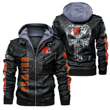 Load image into Gallery viewer, Cleveland Browns Skull Leather Jacket