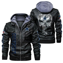 Load image into Gallery viewer, Dallas Cowboys Skull Leather Jacket