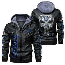 Load image into Gallery viewer, Indianapolis Colts Skull Leather Jacket