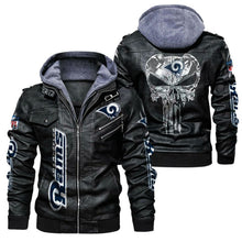 Load image into Gallery viewer, Los Angeles Rams Skull Leather Jacket