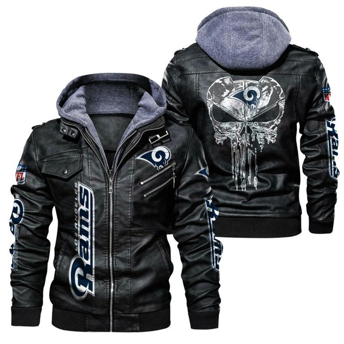 Los Angeles Rams Skull Leather Jacket