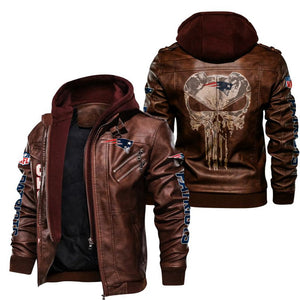 New England Patriots Skull Leather Jacket