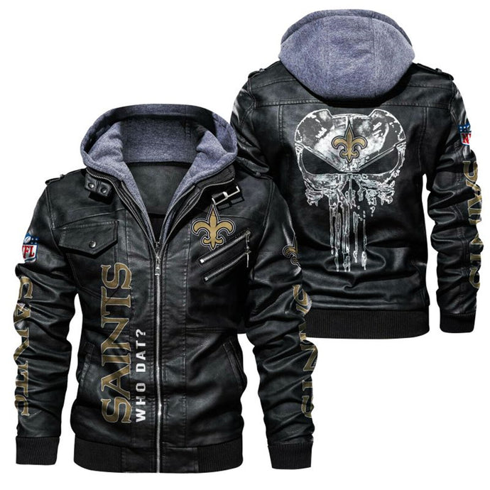 New Orleans Saints Skull Leather Jacket