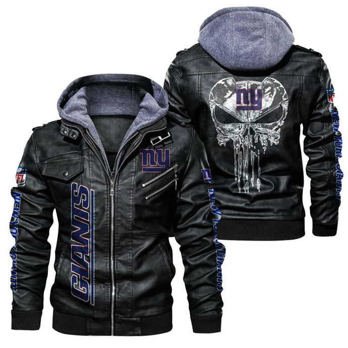 New York Giants Skull Leather Jacket