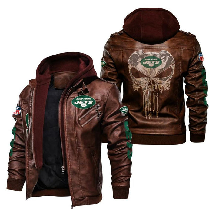 New York Jets Skull Leather Jacket