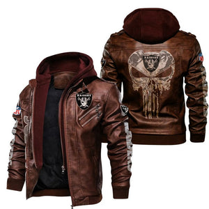 Las Vegas Raiders Skull Leather Jacket