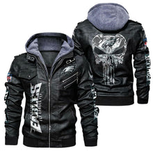 Load image into Gallery viewer, Philadelphia Eagles Skull Leather Jacket