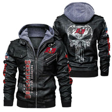 Load image into Gallery viewer, Tampa Bay Buccaneers Skull Leather Jacket