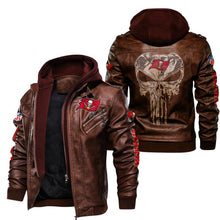 Load image into Gallery viewer, Tampa Bay Buccaneers Skull Leather Jacket