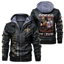 Load image into Gallery viewer, New Orleans Saints Drew Brees Leather Jacket