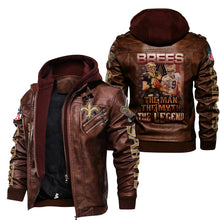 Load image into Gallery viewer, New Orleans Saints Drew Brees Leather Jacket