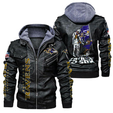 Load image into Gallery viewer, Baltimore Ravens From Father to Son Leather Jacket