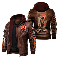 Load image into Gallery viewer, Cincinnati Bengals From Father to Son Leather Jacket