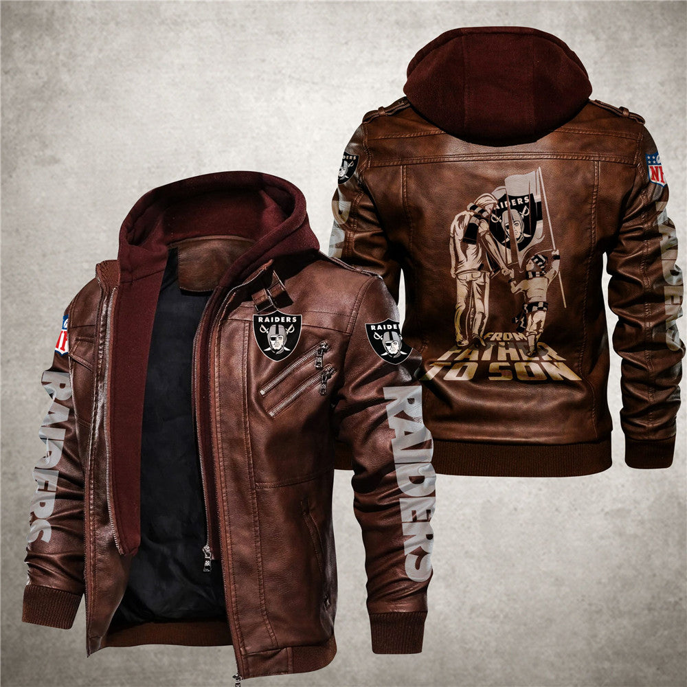 Las Vegas Raiders From Father to Son Leather Jacket