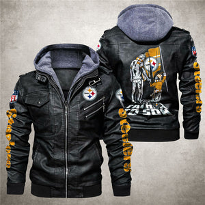 Pittsburgh Steelers From Father to Son Leather Jacket
