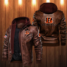 Load image into Gallery viewer, Cincinnati Bengals Leather Jacket