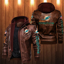 Load image into Gallery viewer, Miami Dolphins Leather Jacket