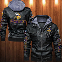 Load image into Gallery viewer, Minnesota Vikings Leather Jacket