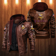 Load image into Gallery viewer, Minnesota Vikings Leather Jacket