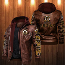 Load image into Gallery viewer, Boston Bruins Leather Jacket