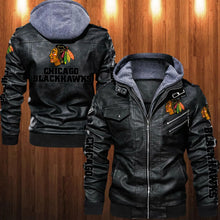 Load image into Gallery viewer, Chicago Blackhawks Leather Jacket