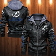 Load image into Gallery viewer, Tampa Bay Lightning Leather Jacket