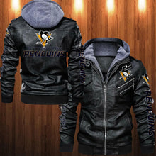 Load image into Gallery viewer, Pittsburgh Penguins Leather Jacket