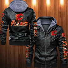 Load image into Gallery viewer, Calgary Flames Leather Jacket