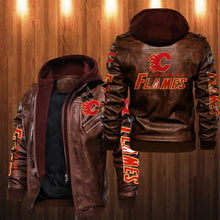 Load image into Gallery viewer, Calgary Flames Leather Jacket