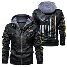 Load image into Gallery viewer, Baltimore Ravens Flag Leather Jacket