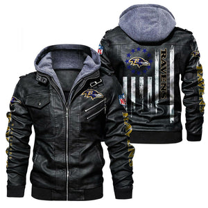 Baltimore Ravens Flag Leather Jacket